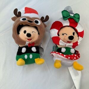 Disney Festive Plush Toy Pair - Red, Green, Brown, White